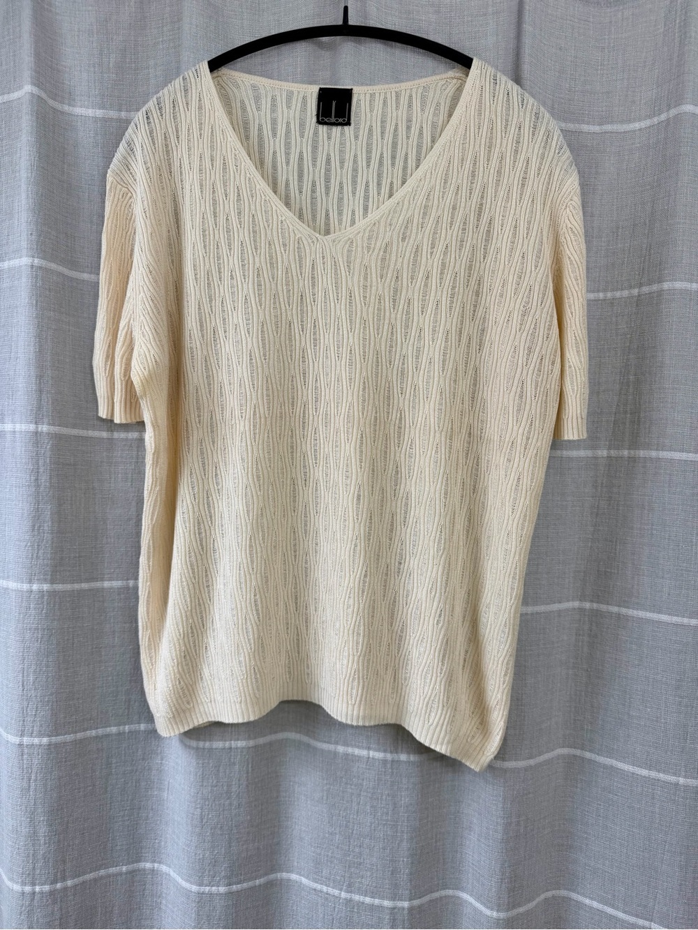 Vintage Belford Ivory V-Neck Knit Top